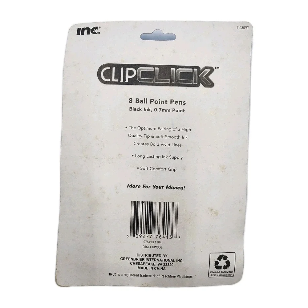 Clip Click Retractable Ball Point Pens 8 Black Ink 0.7 MM Inc Comfort Grip New